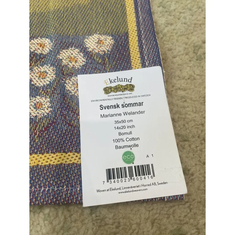 Ekelund Svensk Sommar Marianne Welander Woven Tea Towel Wall Hanging Children